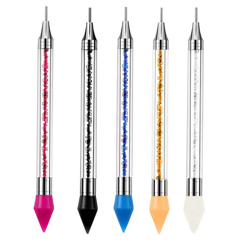 Rhinestone Pick Multi Color Nail Art Point Drill Drawing Tools Dual-Ended Nail Point Drill Pen Dot Painting Point Pen
