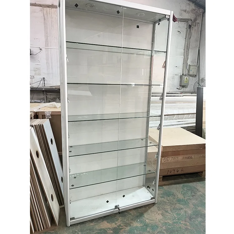 Top Selling Free Standing Shop Glass Showcase Design/  Full Vision Showcase Display Cabinet