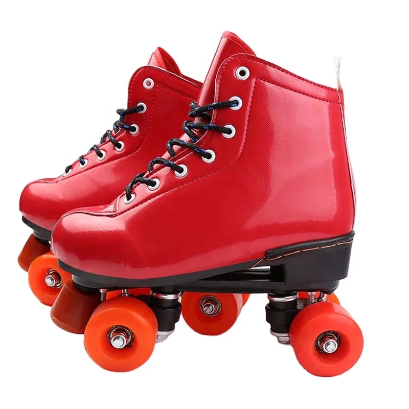 Professional custom rink rental roller skating shoes high rebound PU wheel quad roller skates shoes