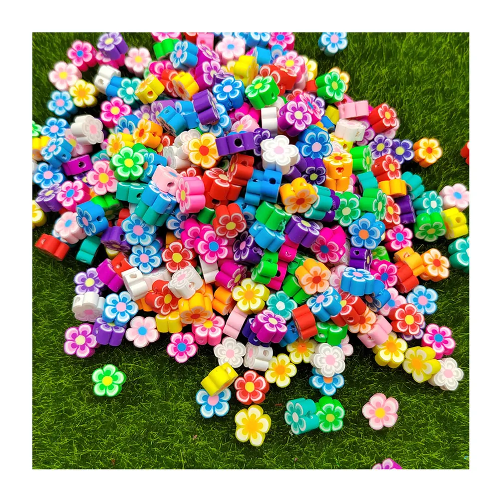 10mm Rose flower Beads Polymer Clay Beads Polymer Clay Spacer Beads Mixed Color DIY child Jewelry Making