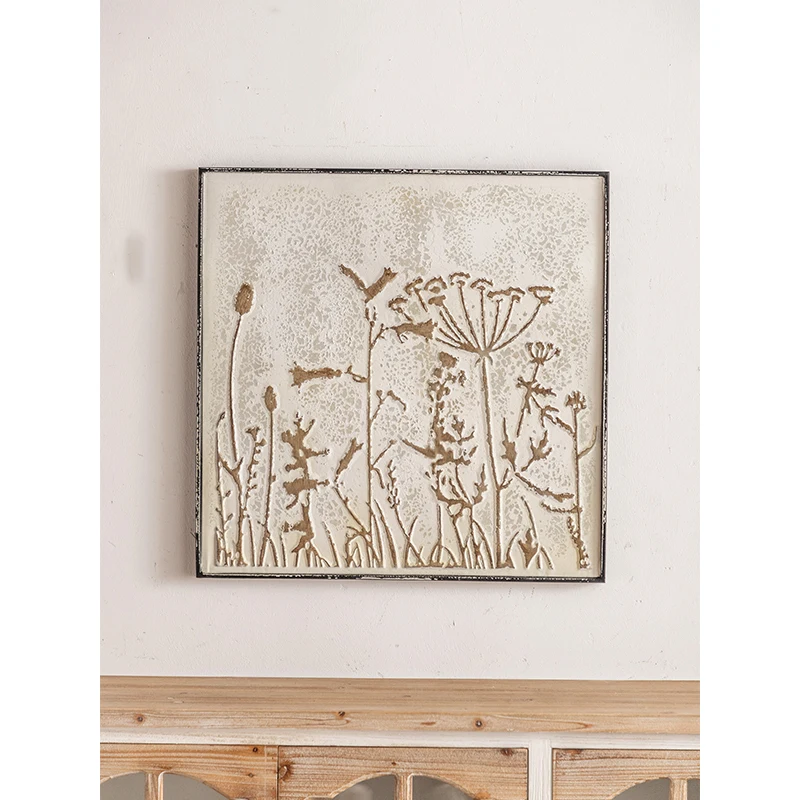 Wholesale farmhouse home interior decoration rustic 3D metal flowers wall hanging art