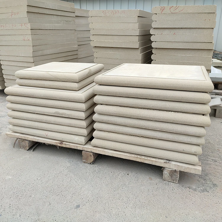 Sandstone Pillar Roman Column High End House Villa Decoration Natural Stone Columns