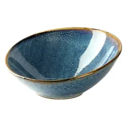 High quality ceramic blue big kitchen soup ramen bowls and porcelain with reactive glazes serving fruit salad bowl