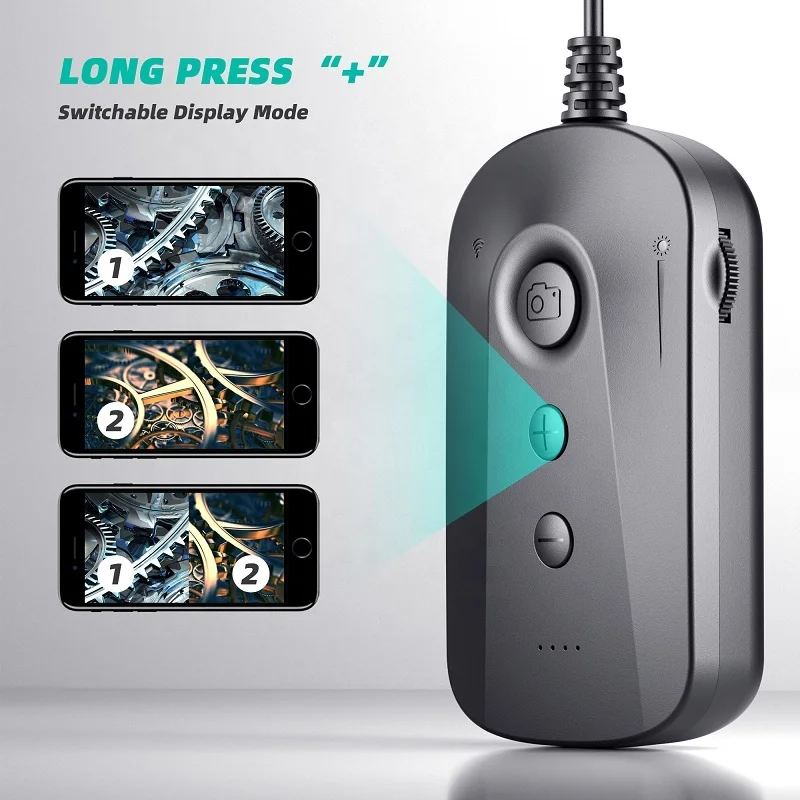 Y16 Dual Lens WIFI Endoscope Inspection Wireless Borescope Camera HD1080P Adjustable LED 4X Zoomable Snake Camera for Car