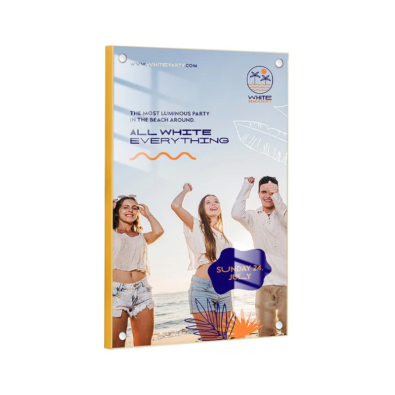 Frameless Wall-Mountable Clear Acrylic Picture Frame Magnetic Photo Frame for Gallery Display Wall Space Wall Art Home or Office