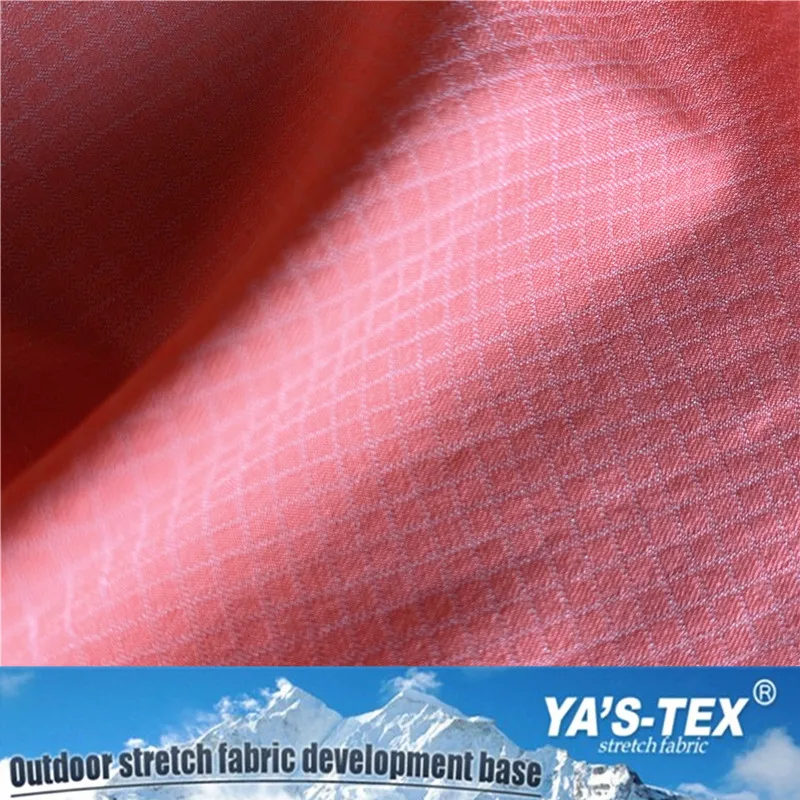 
70% polyamide 20% polyester 10% spandex elastane grid fabric waterproof ripstop textile for outdoor wear 