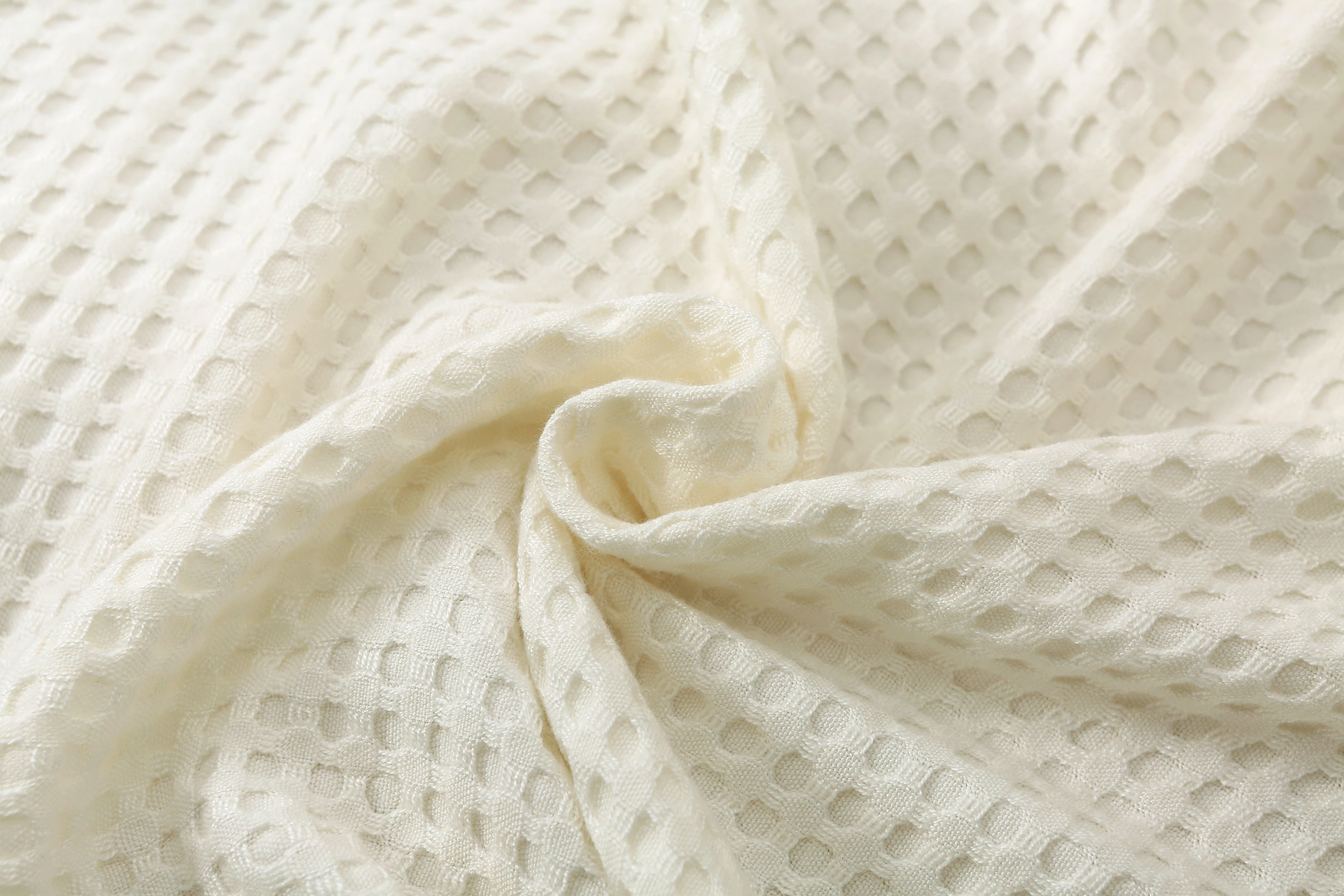 Organic Bamboo waffle blanket sofa couch throws Breathable light weight for all season