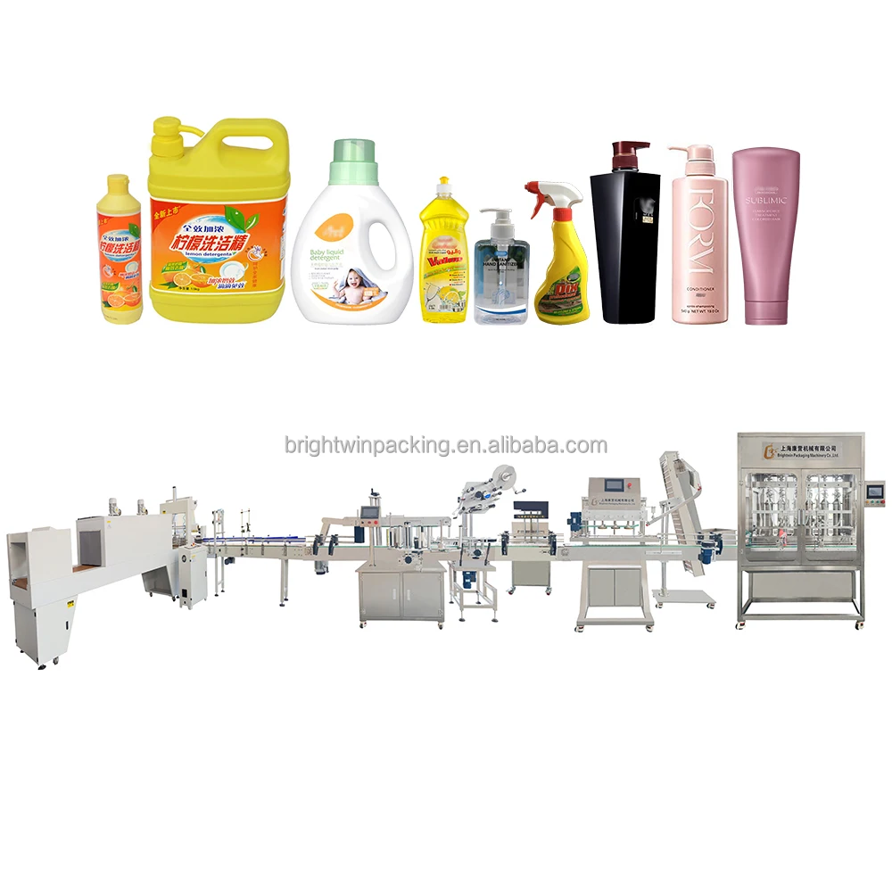 China supplier bottle shampoo liquid soap detergent thick liquid filling capping machine