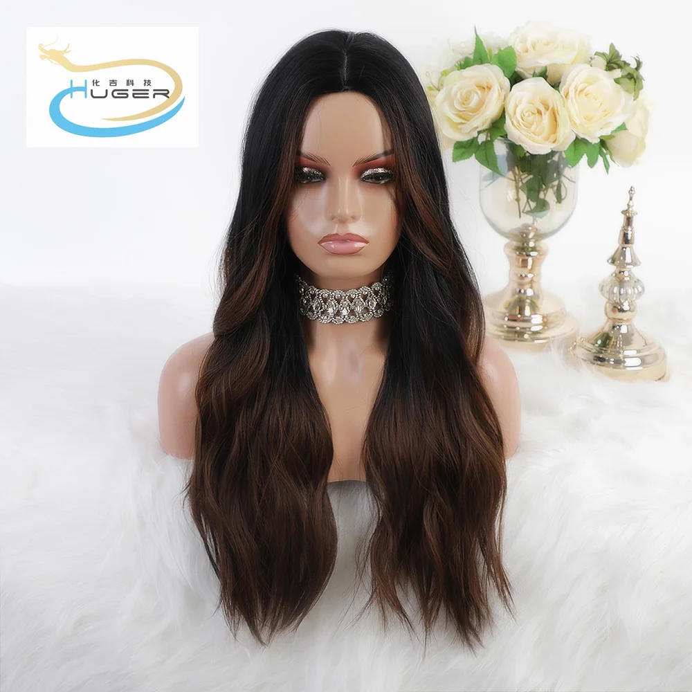 
 Сечение среднего размера, постепенная, темно-коричневая, натуральная, длинная, вьющаяся, розовая, эластичная сетчатая шляпа  