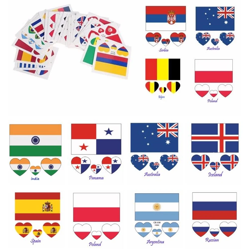 2022 Switzerland national flag tattoo sticker set non-toxic swiss football body Temporary Tattoo Sticker set