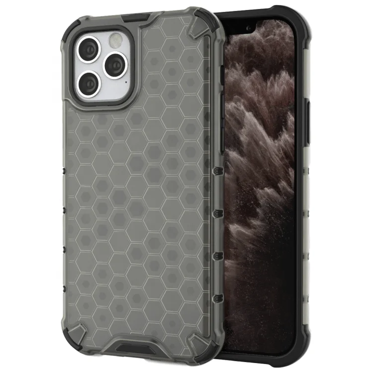 Honeycomb Airbag Cover Hybrid Soft TPU Bumper Hard PC Shockproof Armor Case for iPhone 12 Pro / 12 6.1