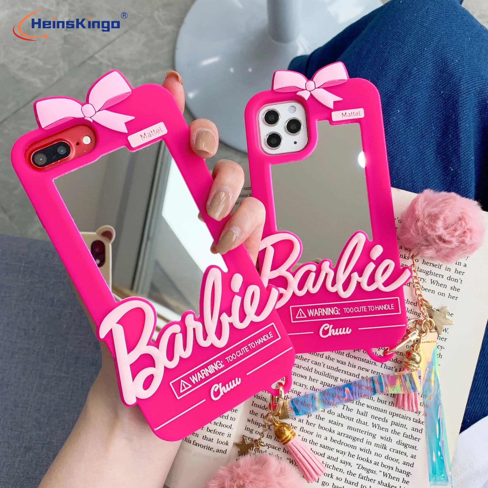 Silicone Retro Barbie Mirror Cover Full Surrounding Protector Mobile Phone Case For Iphone12 11 Pro Max Phone Case Girls