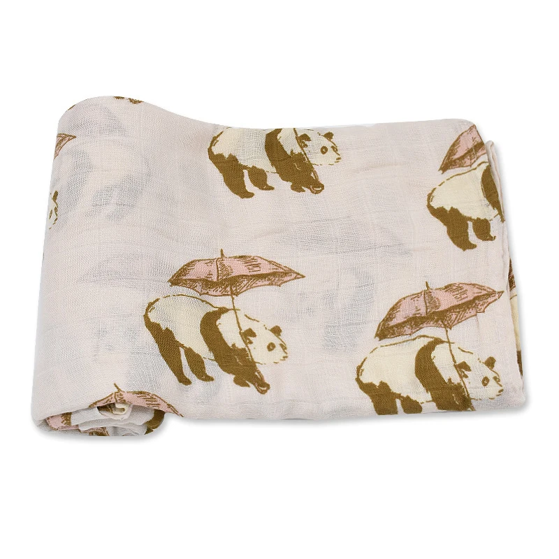 Foreign trade export bamboo fiber bamboo cotton 2-layer gauze baby carriage cover blanket newborn swaddle towel