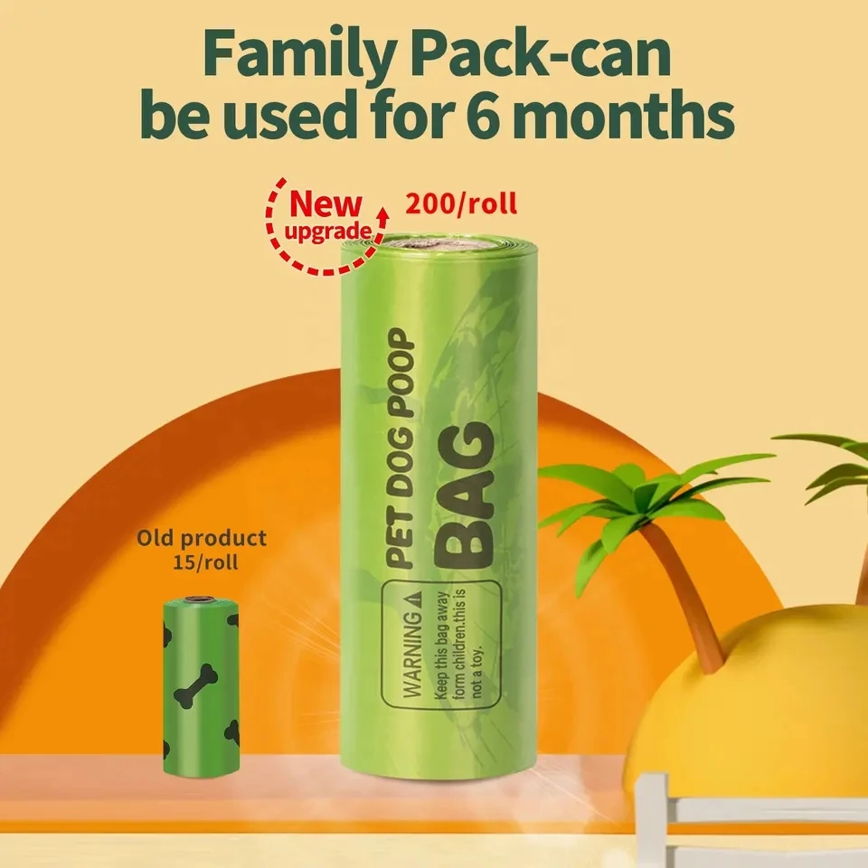 Biodegradable Dog Poop Bags 200 Pieces Dispenser Box Pet Waste Bags Dog Bags For Poop