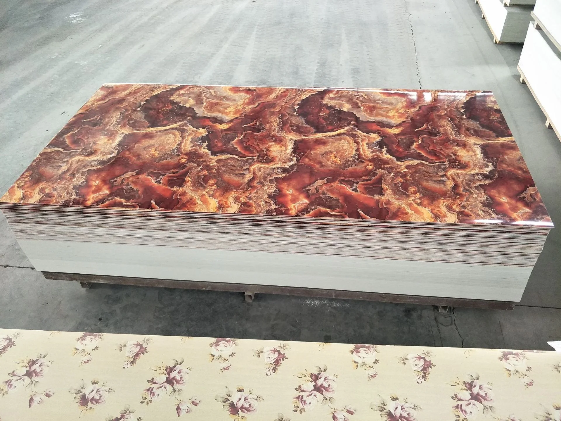 Hot sale waterproof & fireproof flexible 3mm pvc marble sheet uv panel importer
