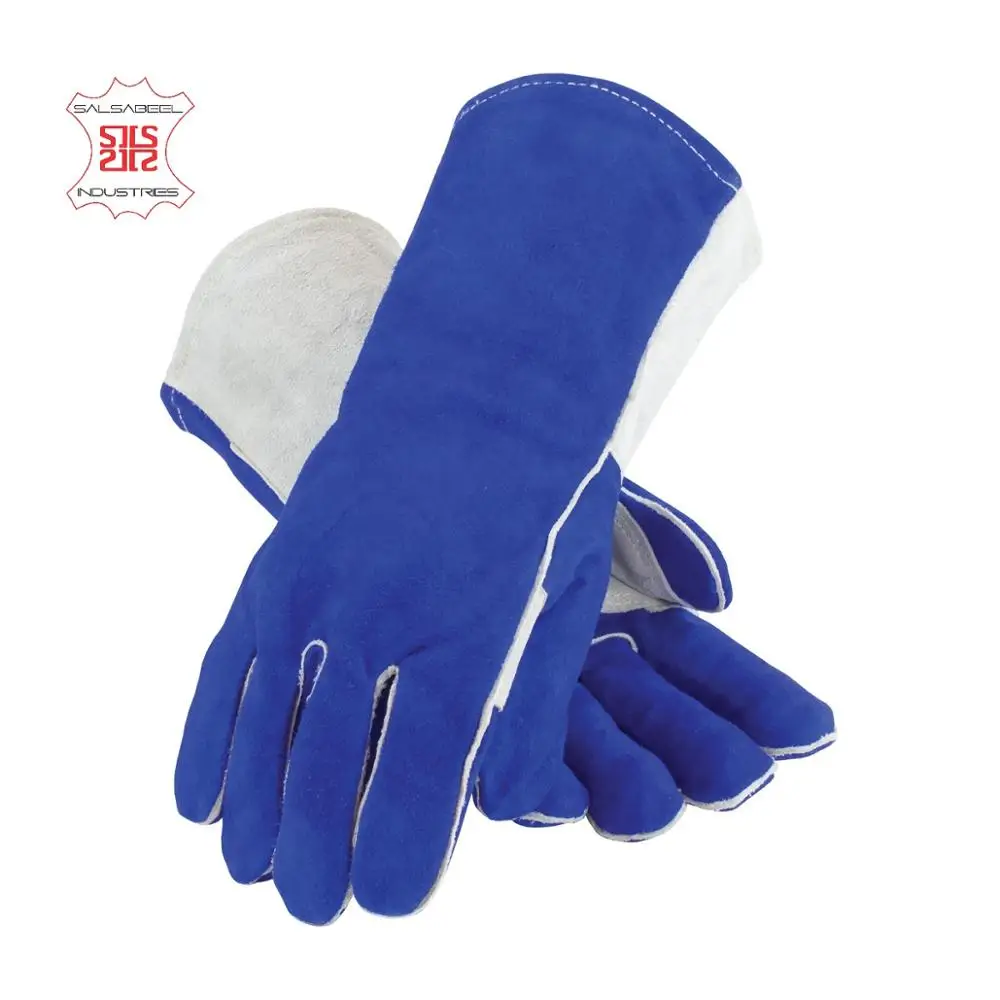 Custom Tig and Mig Welding Hand Gloves red cow split top grade for safety and protection glove