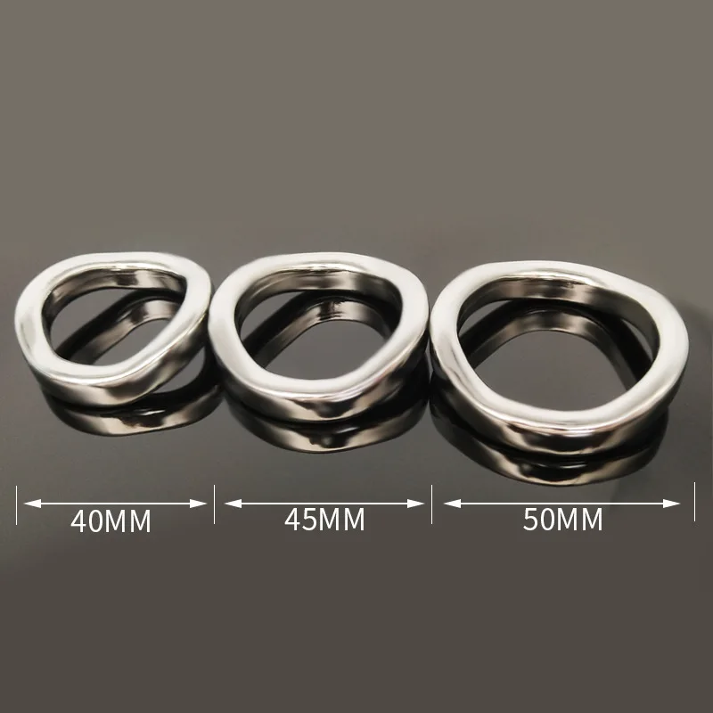 FRRK 304 stainless steel Curved cock penis ring sex products metal cock and ball rings for man