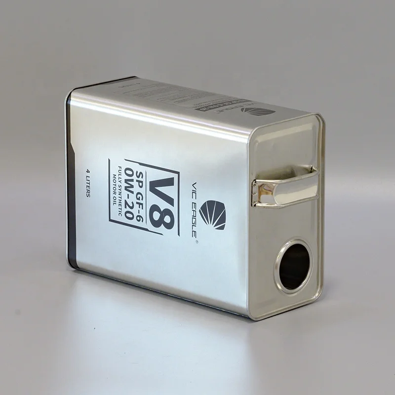 Wholesale 4L Japan Engine Oil Tin Can 1 Gallon F-Style Can with Metal Squeeze Cap and Spout China Factory