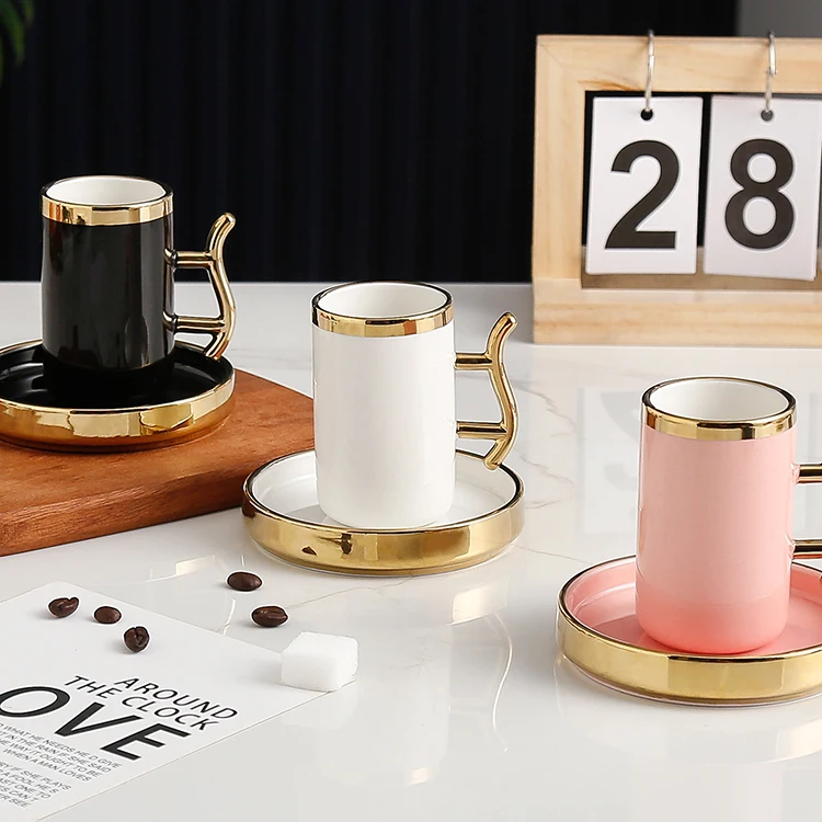 Custom luxury porcelain gift set espresso coffee cup tea cups & saucers royal ceramic tea cup set of 12 pieces