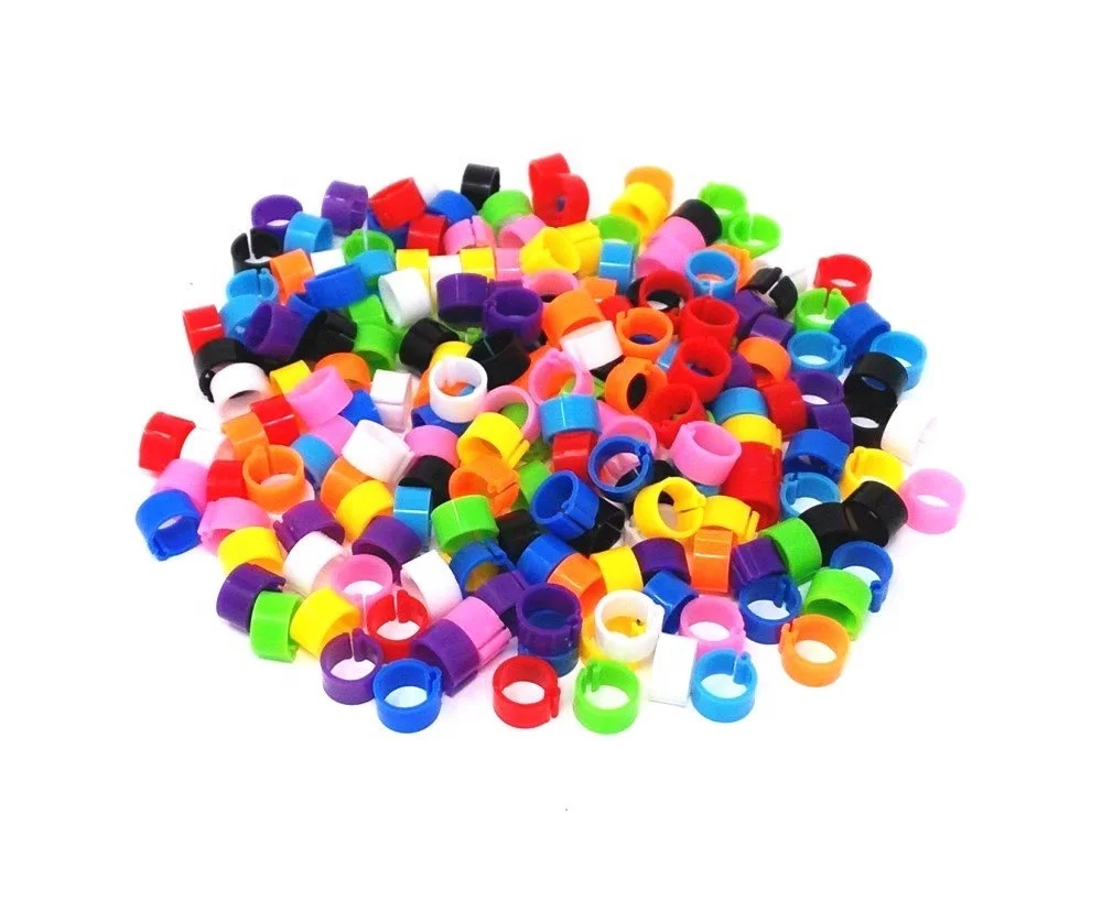 100pcs mix color 8mm foot ring bands bird clip on leg rings for pigeon dove chicks bantam quail lovebirds finch small poultry