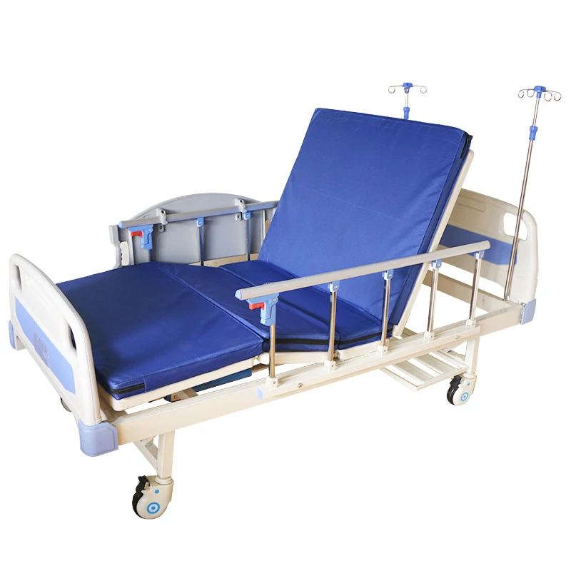 Good quality Two-crank Manual Medical ABS Head board Hospital Bed for sale