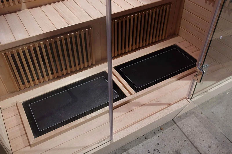 Manufacturer Traditional Red Cedar Far Infrared Wooden House 2 4 6 8 Person Dry Steam Sauna Rooms Indoor