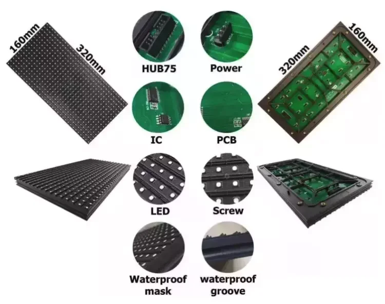 Outdoor P2.5 P3  P4 P5 P6 P8 P10  SMD LED Screen Module High Brightness And Resolution  Waterproof Led Module
