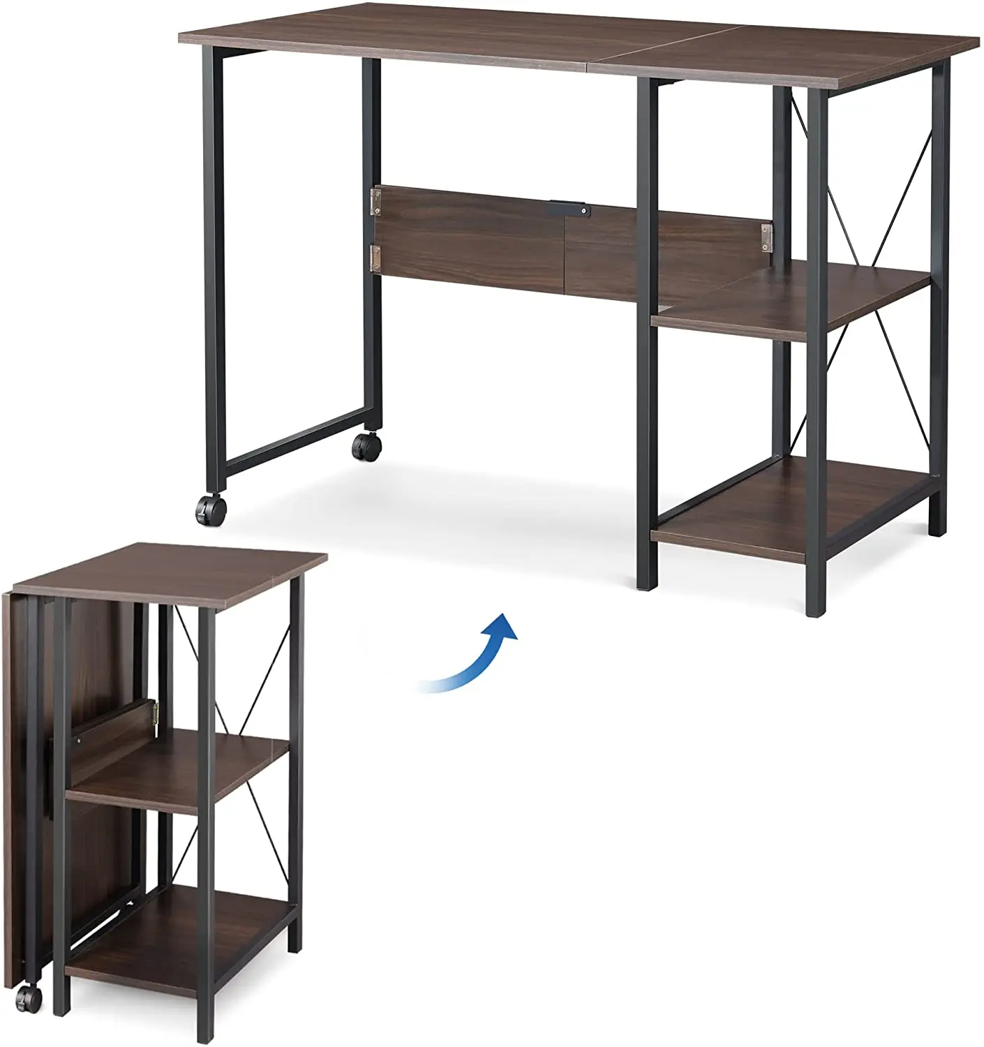 Betterhome Hot sale customized student folding portable study desk wooden metal frame for home