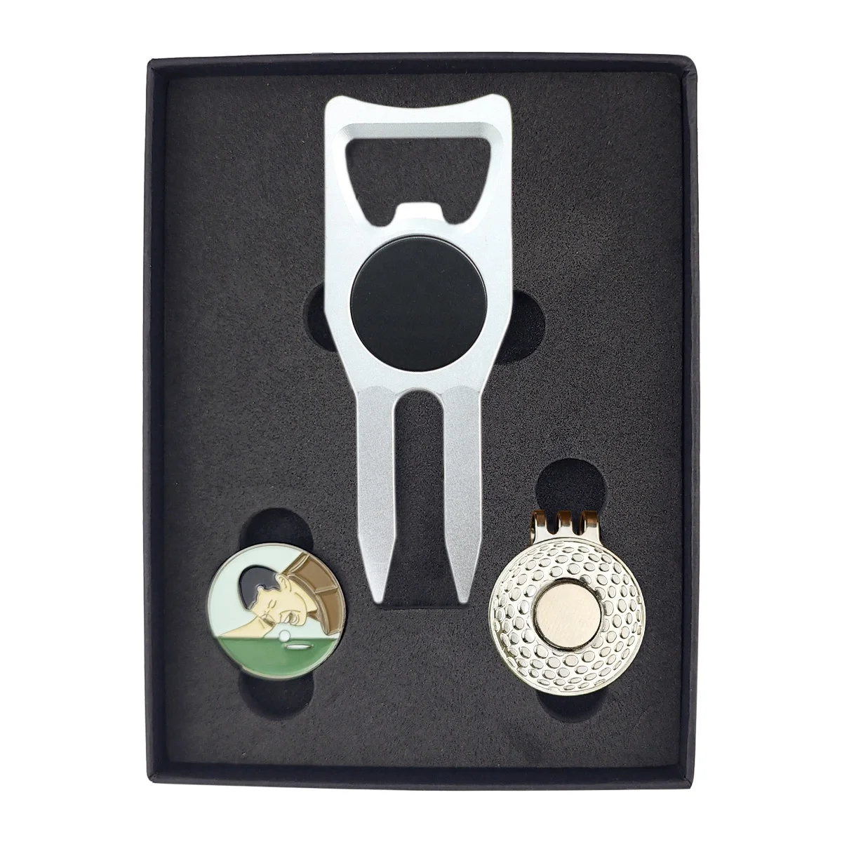 Best Ball Marker Multifunctional Bottle Opener Golf Divot Pitch Repair Tool with Custom Metal Golf Ball Marker