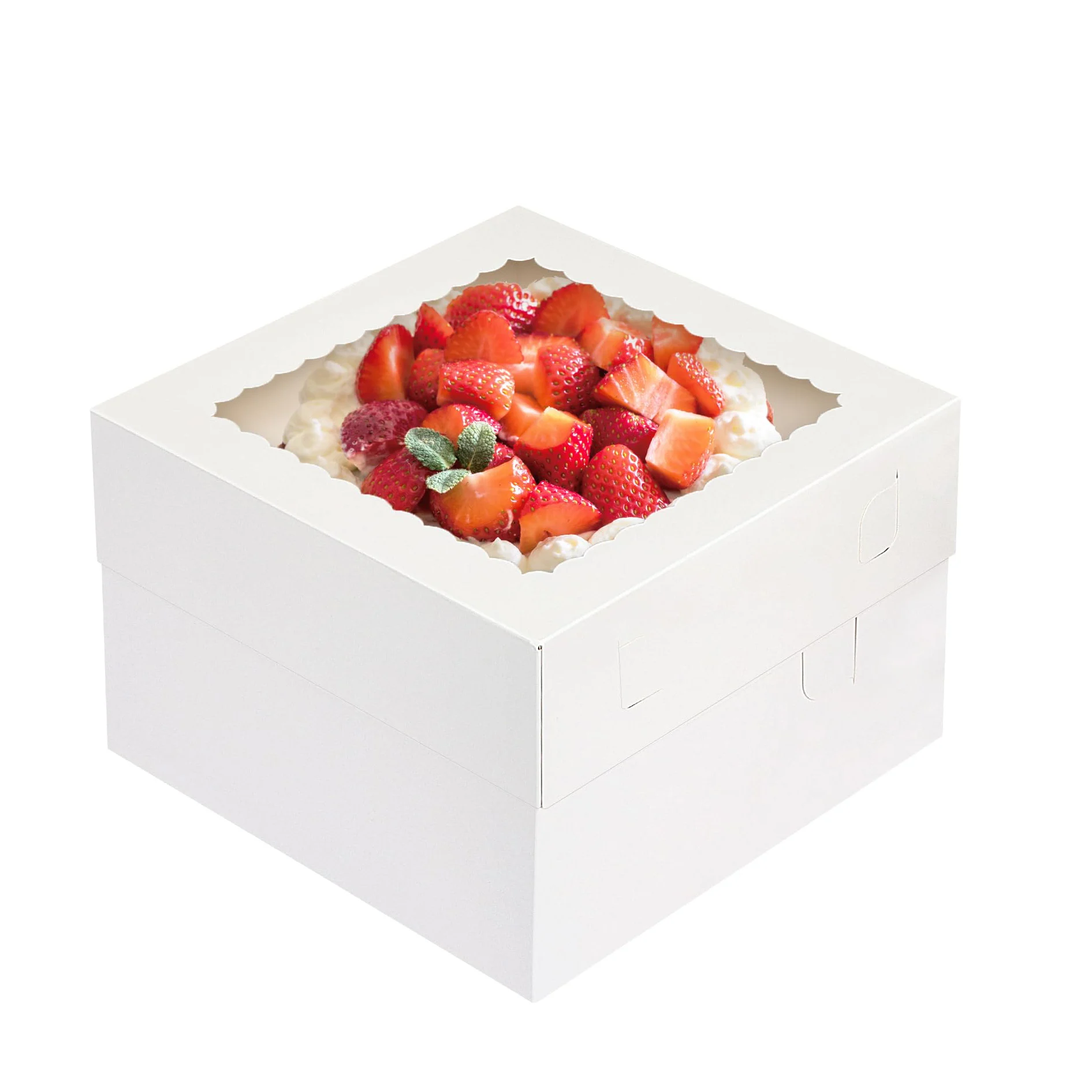 Custom Cake Boxes 12x12x8 Inch White Bakery Boxes With Window Cake Containers 10x10x5 Inches Tall Dessert Cardboard Boxes