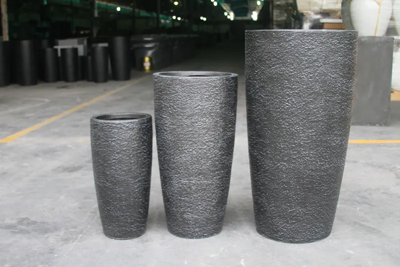 Planter Pots Rough Light Weight Large Fiber Stone for Outdoor Planting Trees Cylinder White Flower Pot Round Shape Clay 5-7 Days