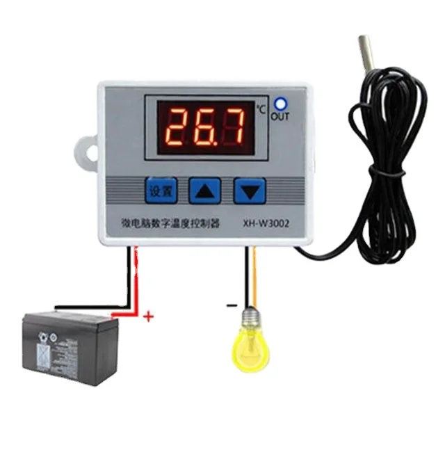 XH-W3002 DC 12V 24V AC 110V-220V Digital LED Temperature Controller 10A Thermostat Control Switch