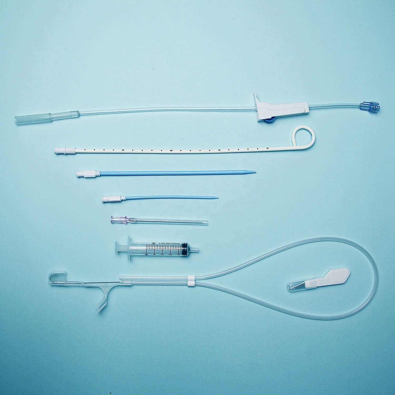 Tianck Medical disposable pneumothorax, hemothorax pleural effusion Pigtail Drainage Catheter Kit