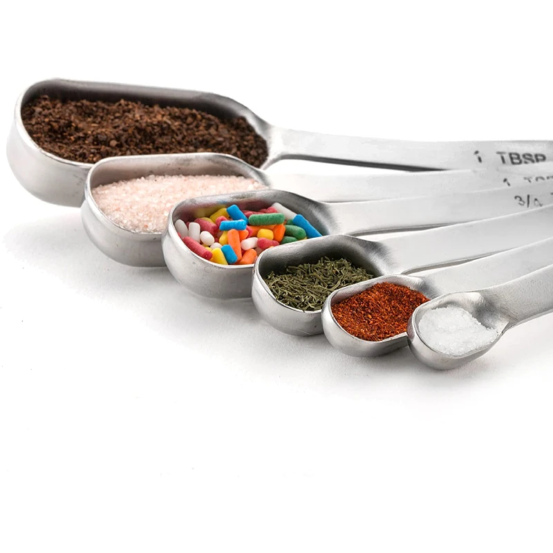 Stainless Steel Measuring Cup Spoons Set Wholesale Kitchen Rectangular Measuring Tool for Cooking and Baking