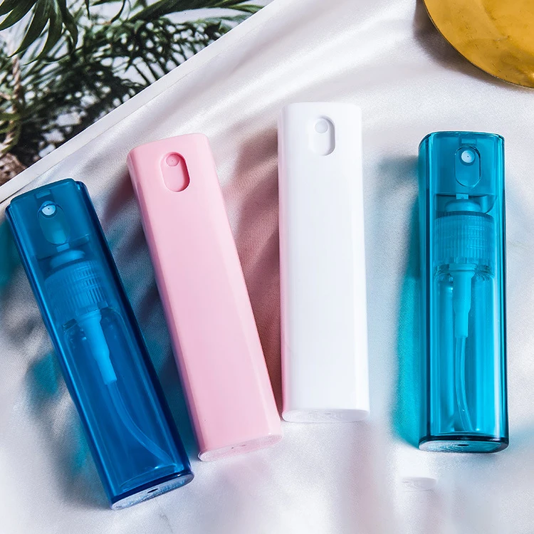 Toppic 10Ml Mini Square Black White Perfume Sprayer With Bottle Glass Bottle Plastic Cosmetic Alcohol Pen Pocket Sanitiser Spray