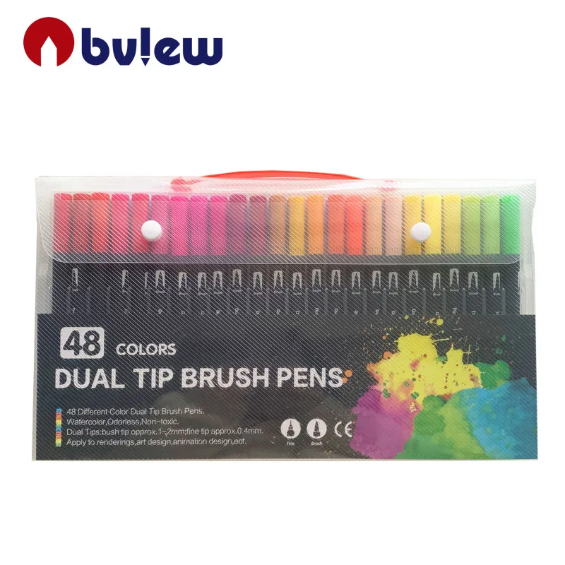 48 Drawing Sketch Dual Brush Pens Fine Tip Art Colored Markers for Adult Coloring Books Bullet Journal School Office