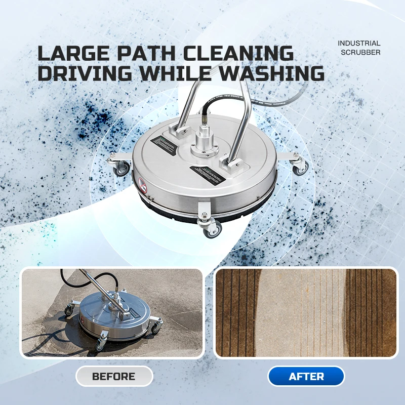 20 Inch Stainless Steel Handrail Washing Chassis Wall and Road Surface High Pressure Scrubber flat cleaner Flat Surface Cleaner