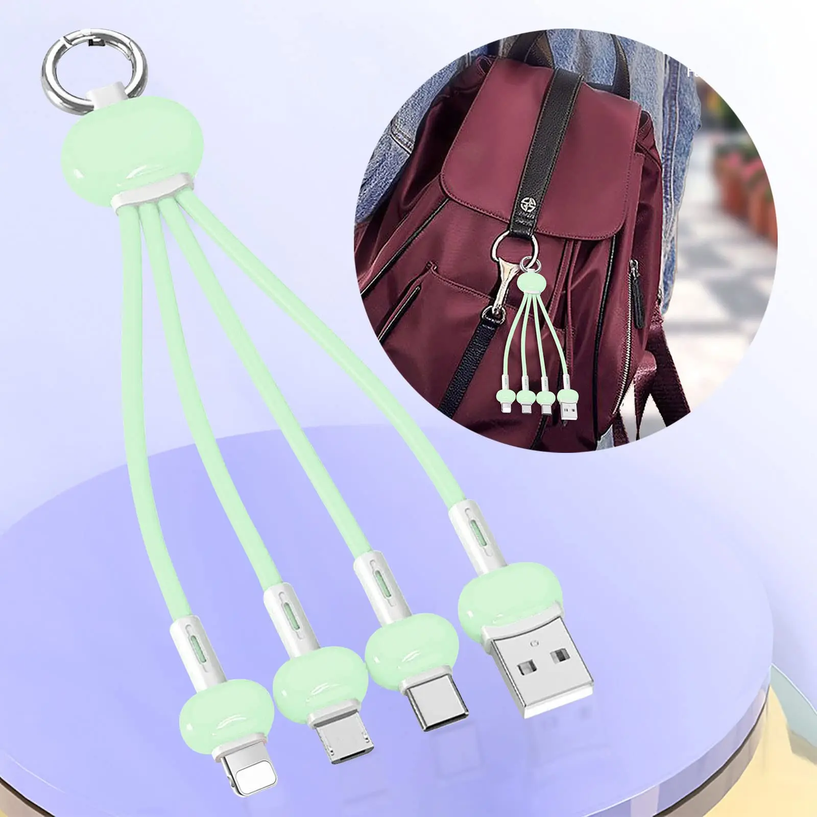 2022 кольцо для ключей оптом Usb кабель Micro для Iphone Usb C кабель 3 в 1 Usb кабель