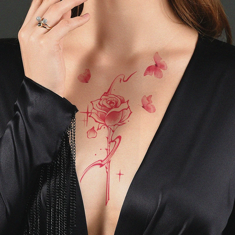 Russian hot Tattoo sticker Lovely Dragon flower Arm sexy tattoo sticker for women Water Transfer Temporary Hand Sticker Tattoo