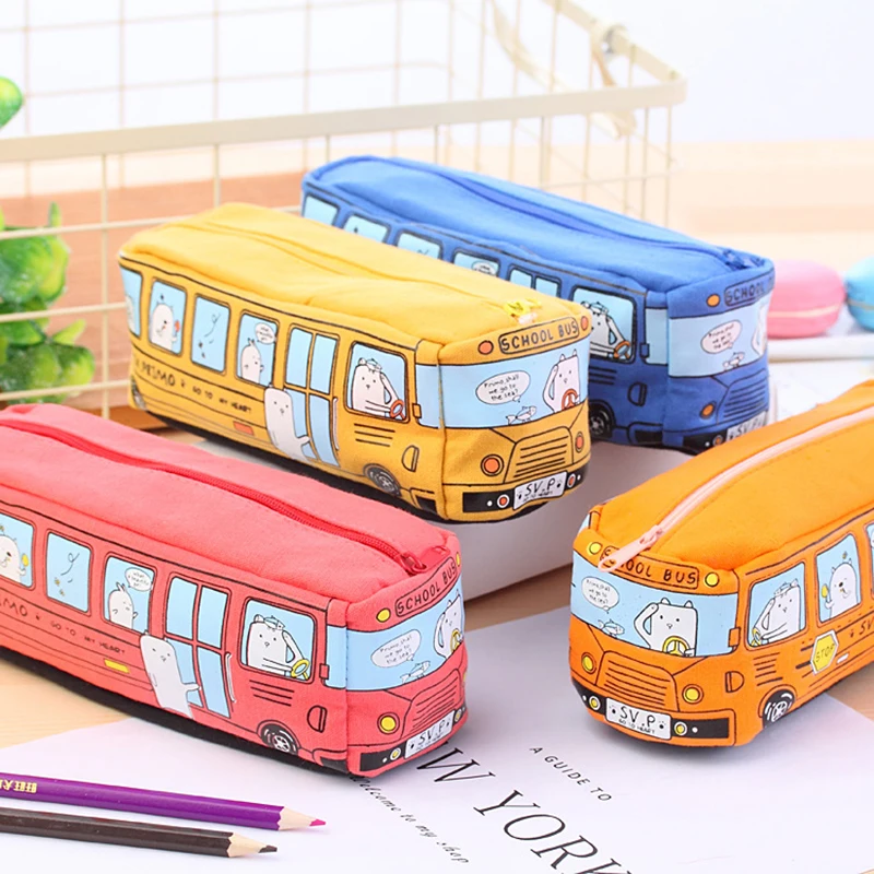 Small zipper Cotton Canvas Pencil Case and Travel Pouch For Kids For Students