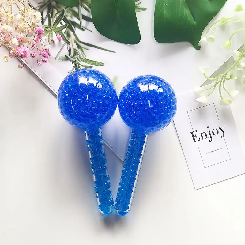 Summer Hot Selling Private Label Beauty Eye Face Blue Pink Glitter Ice Globes Face Massage Cooling Facial Ice Cube