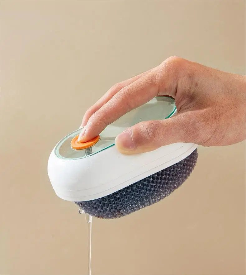 Automatic Liquid Kitchen Brush for Pot Pan Sink Dishwashing Dish Scrubber Brushes Sponges Dish Brush with Soap Dispenser
