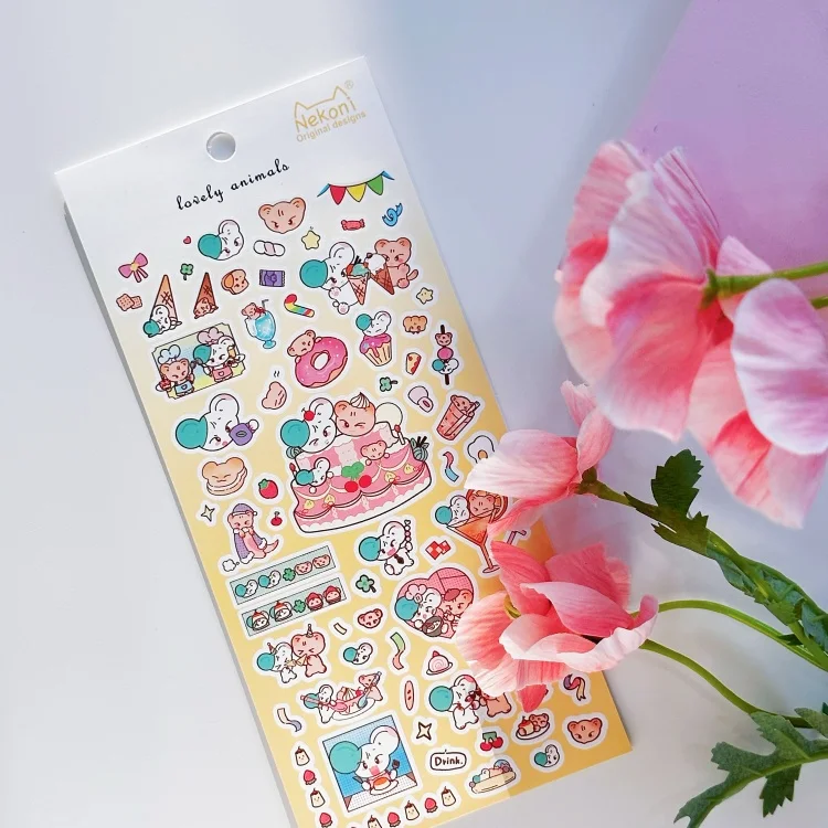 Nekoni new series: Korean Style Bean Eye Idol Dress Up Self-adhesive sticker for Handbook Stickers