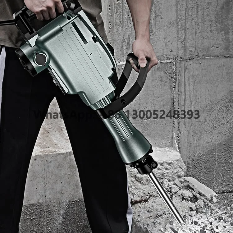 220V 50HZ/60HZ Export Quality Professional Heavy Duty Electric Pick Handheld Power Demolition Hammer With Pickaxe Tip Drill Bit
