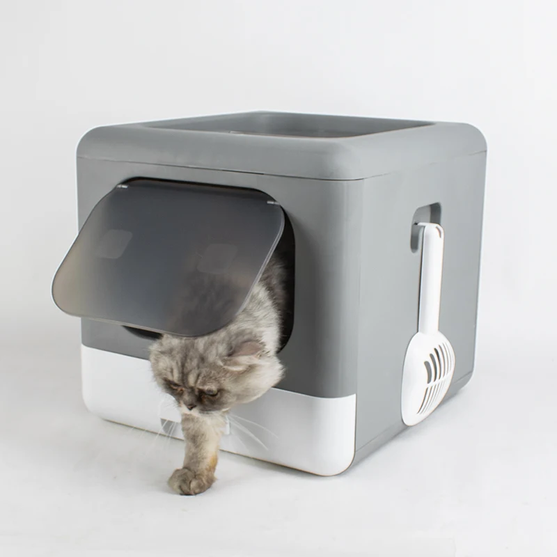 JP AMAZON TOP SALE New design foldable Drawer type cute large space Foldable Cat Litter Box