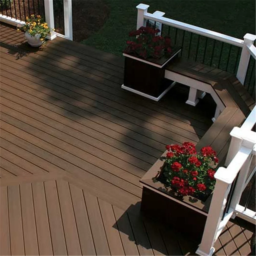 natural color garden balcony durable wpc flooring grey millboard decking
