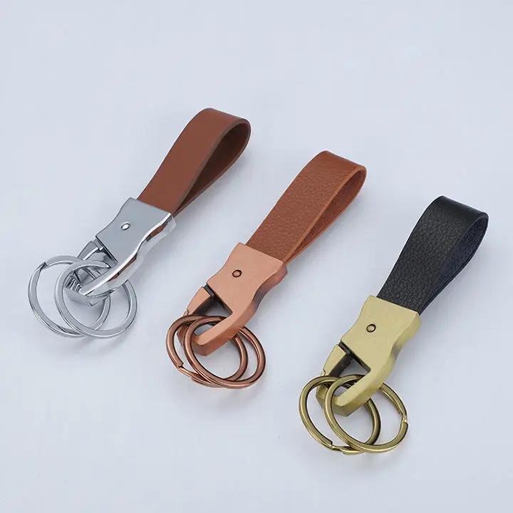Logo Key Rings Keyring Key Pendant Metal Luxury Keychain Custom Pu Leather Sublimation Blank Leather Keychain