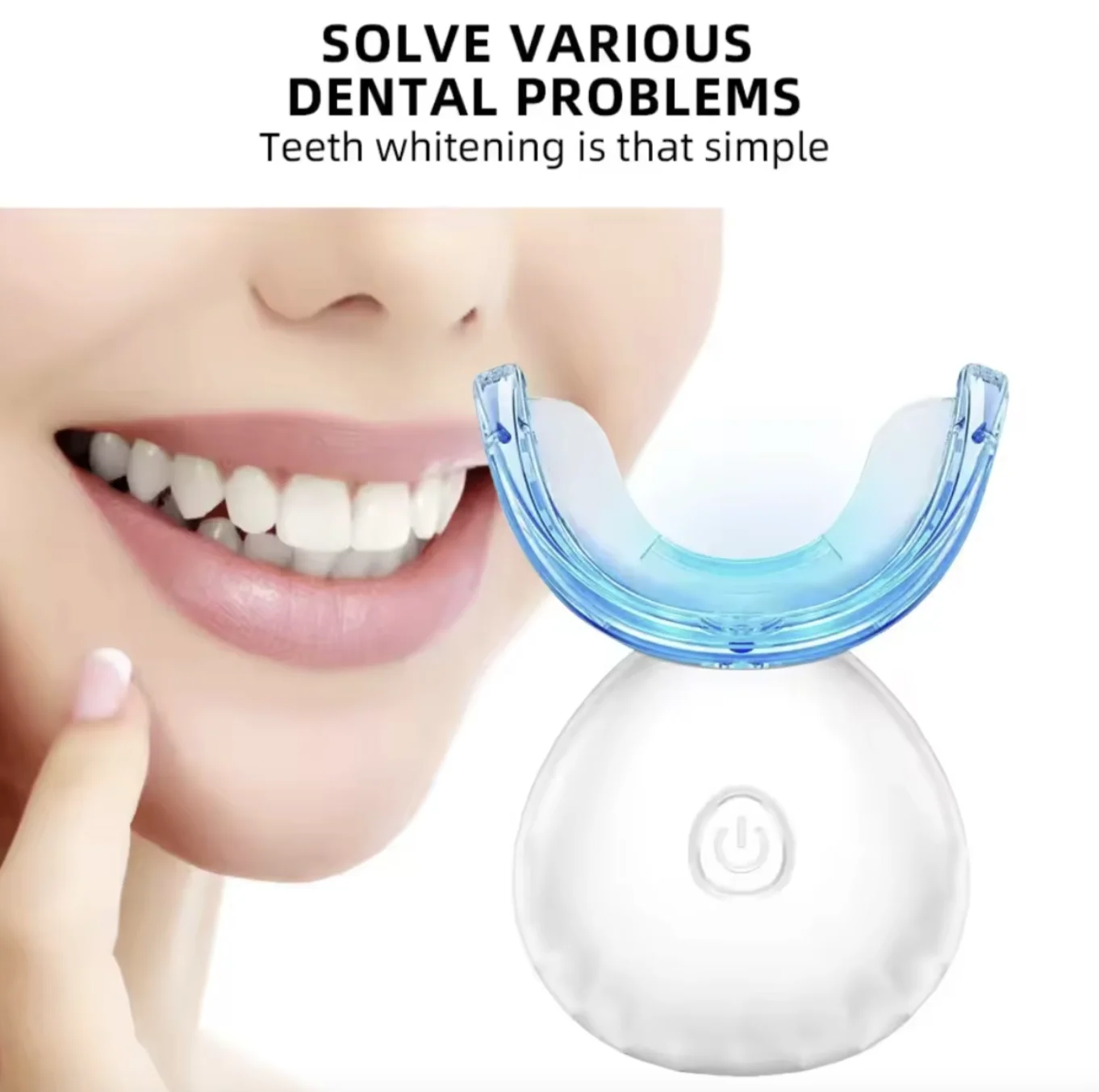 Hope Medical Wholesale Teeth Whitening Kit Rechargeable Cordless LED Light with Red Blue Ray Peroxide Free Wireless Dental Usage