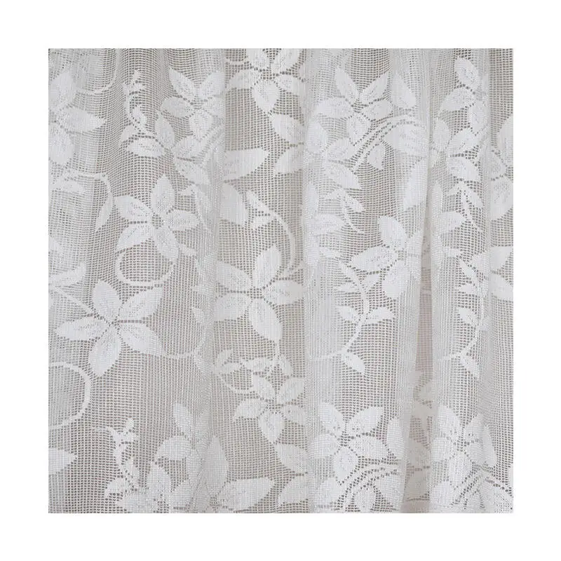 Innermor Delicate Modern Embroidered flower design tulle lace Floral Thread Rod Color Best Kitchen Sheer Curtains