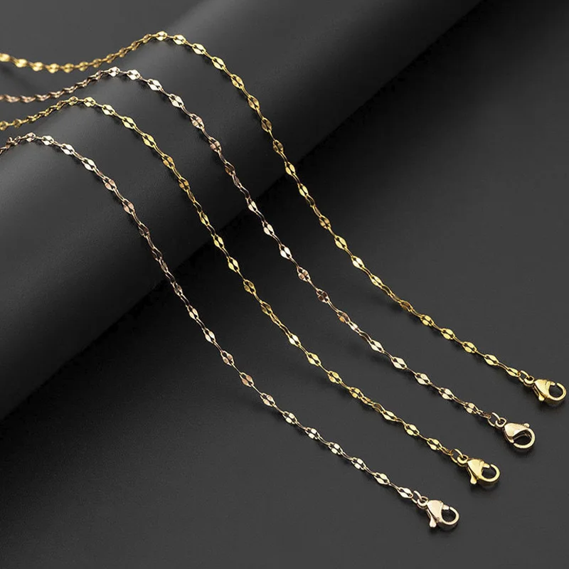 Wholesale gold colour chain necklace for men women stainless seel DIY long snake chains